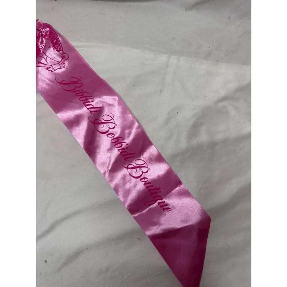 Bibbidi Bobbidi Boutique Pink Drawstring Bag‎ & Sash.
